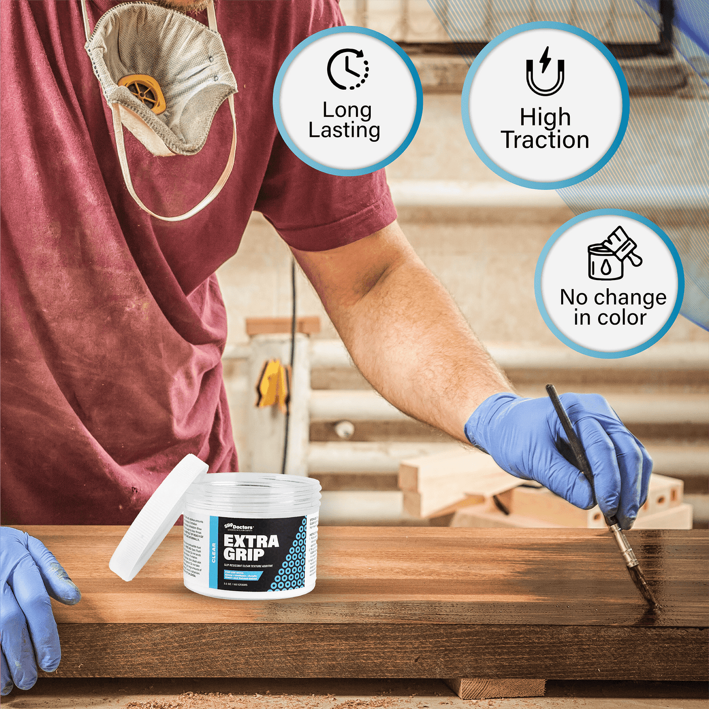 Extra Grip Clear - Non-Skid Clear Additive for Solvent & Water-Based Clear Coatings & Paints