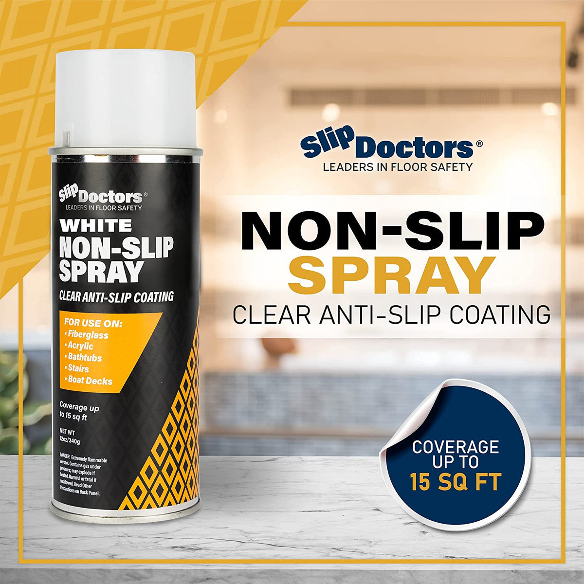 Anti Slip Spray for Showers and Bathtubs Fast Acting Non Slip Coating