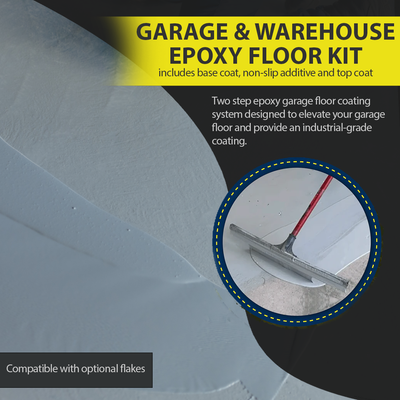 Premium Non-Slip Epoxy Floor Paint Kit for Garage & Warehouses – Light Gray