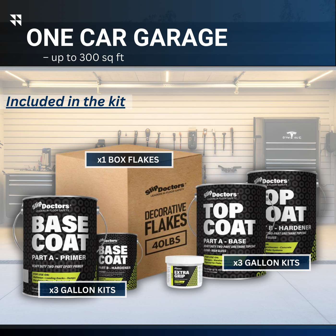 DIY 2K Epoxy Flake Floor Kit for Garages & Warehouses