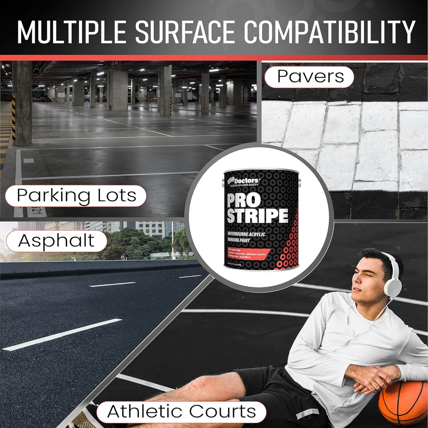 Pro Stripe Line Marking Paint – Courts, Parking Lots & Surface Restoration