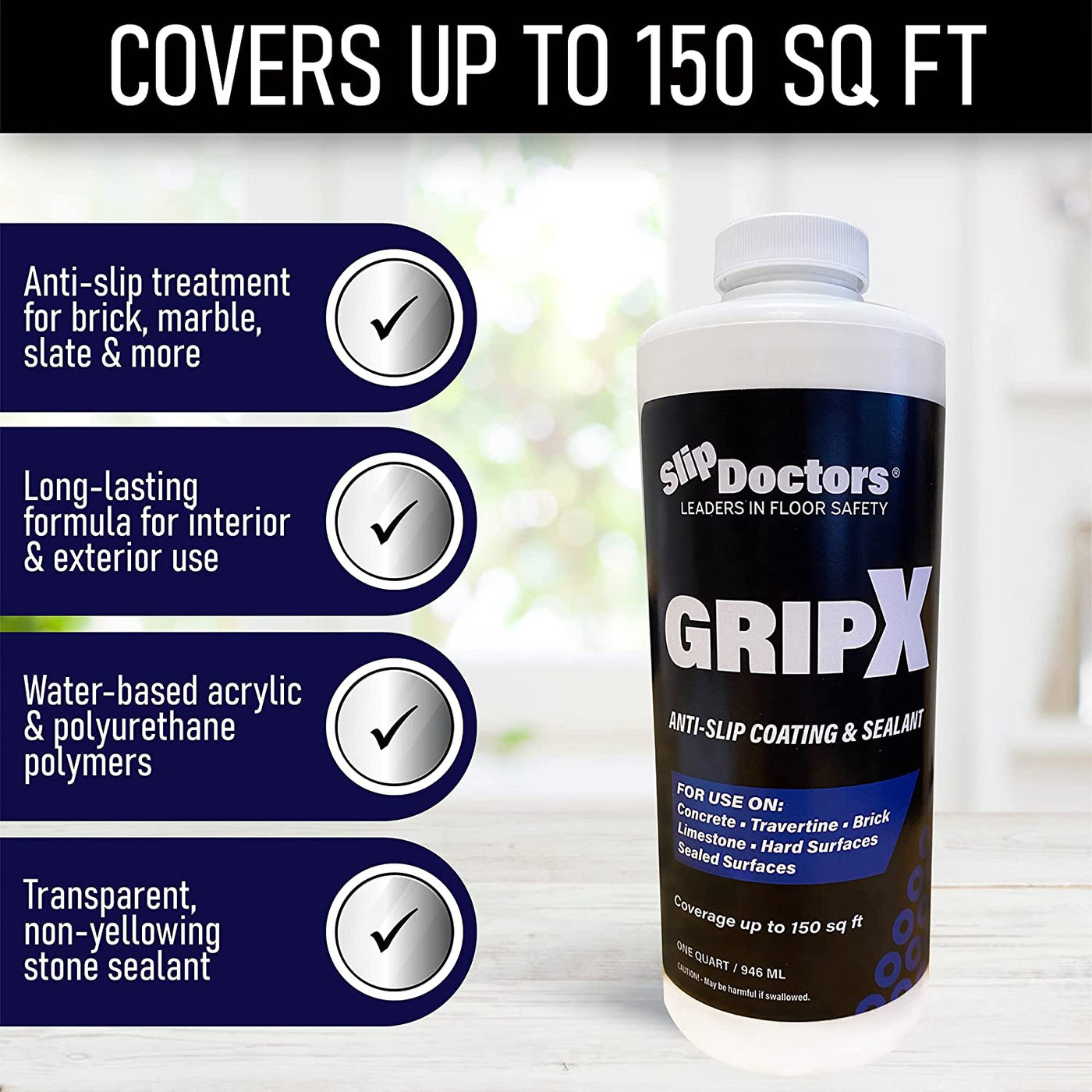 GripX Non-Slip Sealer and Coating for Concrete and Stone