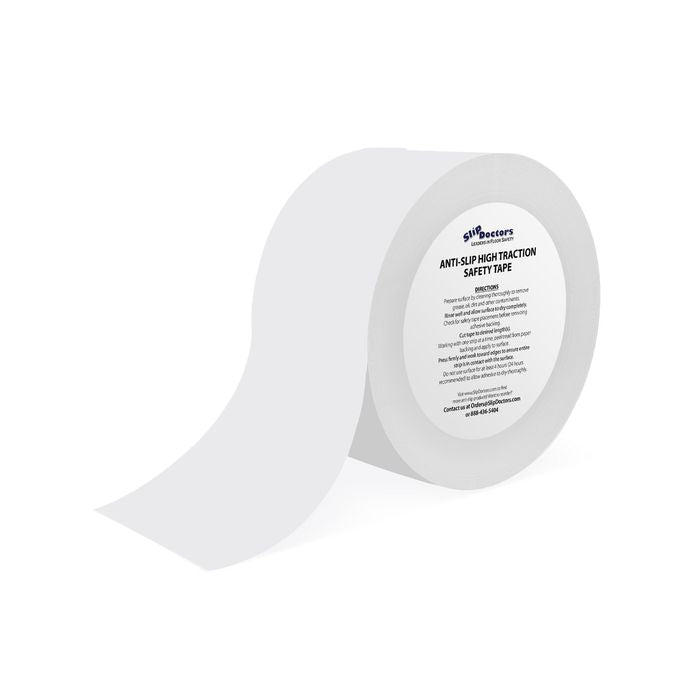 Anti-Slip Adhesive Safety Tape – Clear or White 3" x 60'