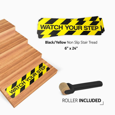 Non-Slip Caution Step Treads 6” x 24”  – Watch Your Step!